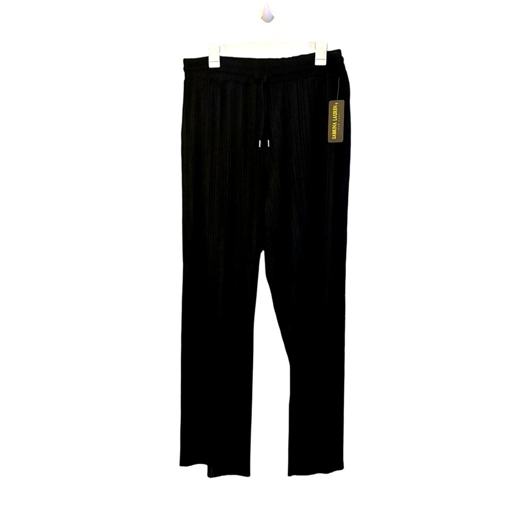 SABRINA LAUREN Superpleat Raw Hem Wide Leg Drawstring Waist Pull on Pant sz 2X